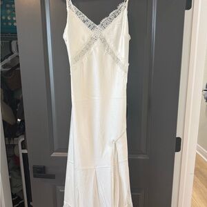 Lulu's White Lace Backless Dress